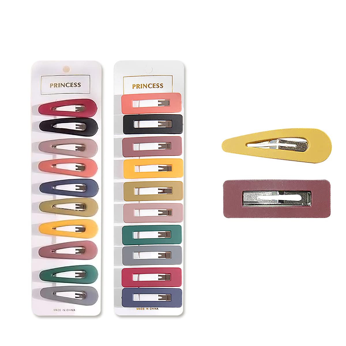 Jagowa 20PC Acrylic Hairpins for Women - Multicolor BB & Banana Clips for Bangs & Side, Ladies' Hair Accessories