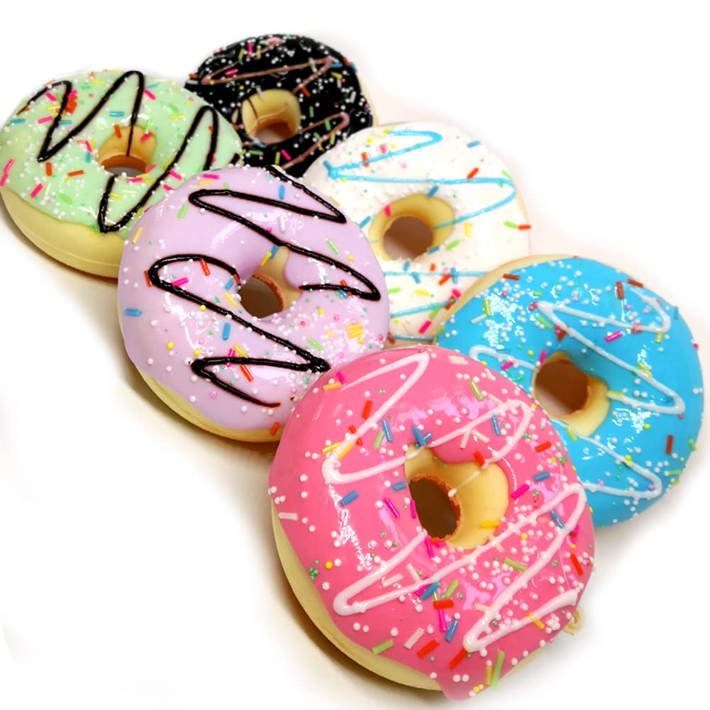 Photo 1 of MOLUMIX 6 Pcs Fake Donuts, Realistic Artificial Fake Doughnut Model Photography Props Home Decoration