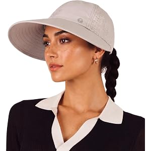 ChicPony™ Cooling Wide Brim Sun Hat Ponytail Hole Baseball Cap for Women | ChicPony™ Messy Bun, UPF 50+ UV Protection, Breath