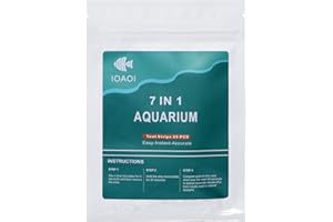 IOAOI Aquarium Test Strips for Freshwater and Saltwater, 25 Pcs of 7 in 1 Test Strips, pH, Alkalinity, Nitrite, Nitrate, Chlorine, Carbonate, Hardness