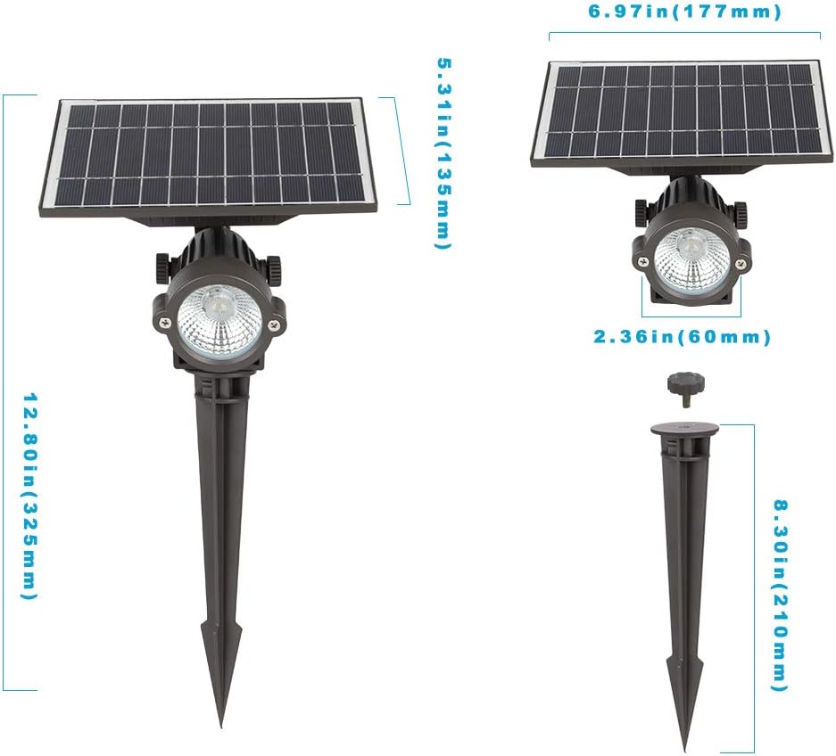 Lightdot Solar Lights Outdoor, Upgraded Waterproof Solar Powered Landscape Spotlights 2-in-1 Wall Light Decorative Lighting Auto On/Off for Pathway Garden Patio Yard Driveway Pool, 2 Pack: Home Improvement