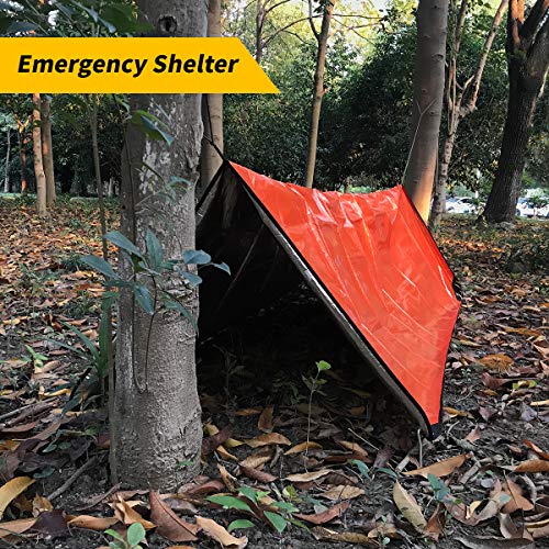 UTOOL Survival Emergency Blanket, Waterproof Insulated Tarp, Reflective