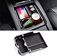 Jaronx for Tesla Model X/Model S Center Console Organizer, Armrest Storage Box+Cup Holder,for Tesla Model X/S Accessories (Fit: Tesla Model S/Model X 2016 2017 2018 2019 2020 2021)