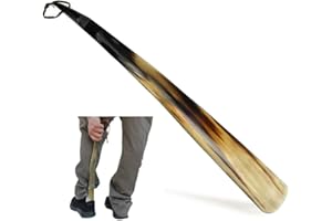 5MOONSUN5 Shoe Horn Made with Real Horn Handmade. Easy Grip Long handle Shoehorn for Men,Women Seniors, Pregnancy, Elderly, back pain, tall people and kids Shoes & Boots.Best Gift Idea Home or Travel Use.(17'')