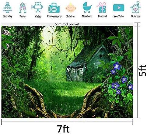 クリスマスツリー特価 のearvo 7x5フィート おとぎ話の森の背景 ジャングルフラワー 写真背景 写真 ポートレート 子供の冒険テーマ パーティー コットン背景 写真スタジオ小道具 Eals4 翌日発送可能 の