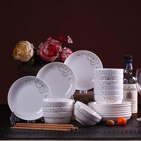 GYC Plato de arroz de cerámica Plato Combinación Cubiertos ...