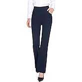 ZTN Women's High Waist Pull-On Dress Pants Tummy Control Pants for Work Business Casual Office Trousers 4 Pockets
