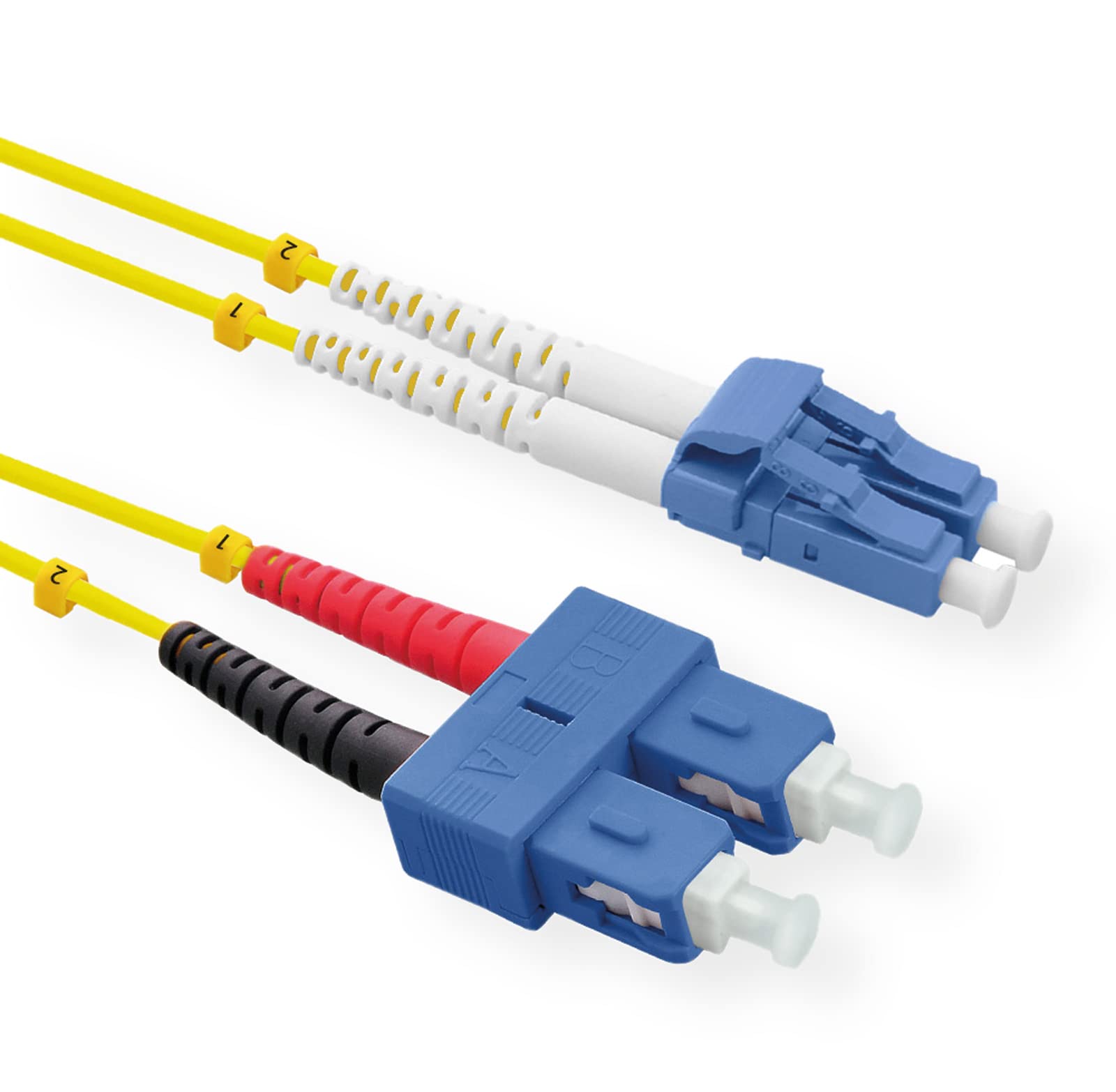 ROLINE Fibre Optic Cable Duplex Single Mode 9/125µm OS2 LC/SC Yellow 2 m
