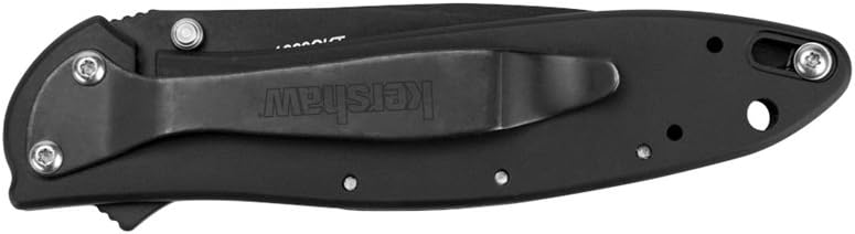 Kershaw Leek, Black Folding Knife (1660CKT); 3” 14C28N Sandvik Steel Blade, 410 Stainless Steel Handle, Both DLC-Coated; SpeedSafe Assisted Opening, Liner Lock, Tip Lock, Reversible Pocketclip; 3 OZ. : Folding Camping Knives : Sports & Outdoors