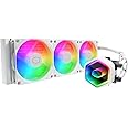 Cooler Master 360 Core II White AIO CPU Liquid Cooler, R9|U9|i9, Dual Chamber G9R Pump, Infinity Mirror aRGB, 400mm Tubing, 360mm Radiator, 120mm PWM Fan, AMD Ryzen AM5|4, Intel LGA 1851|1700 Platform