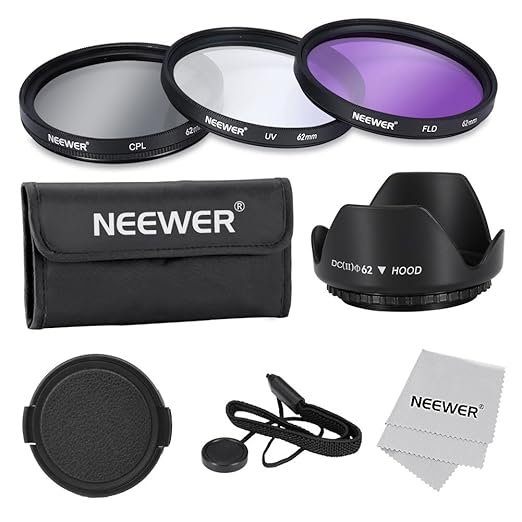 title=Neewer 62mm, Professionale Lenti Filtri, Accessori Kit per Canon Nikon Sony