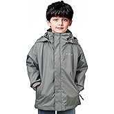 ENDIRAD Girls Boys Rain Jackets, Lightweight Waterproof Kids Rain Coats with Hood Windbreakers for Kids