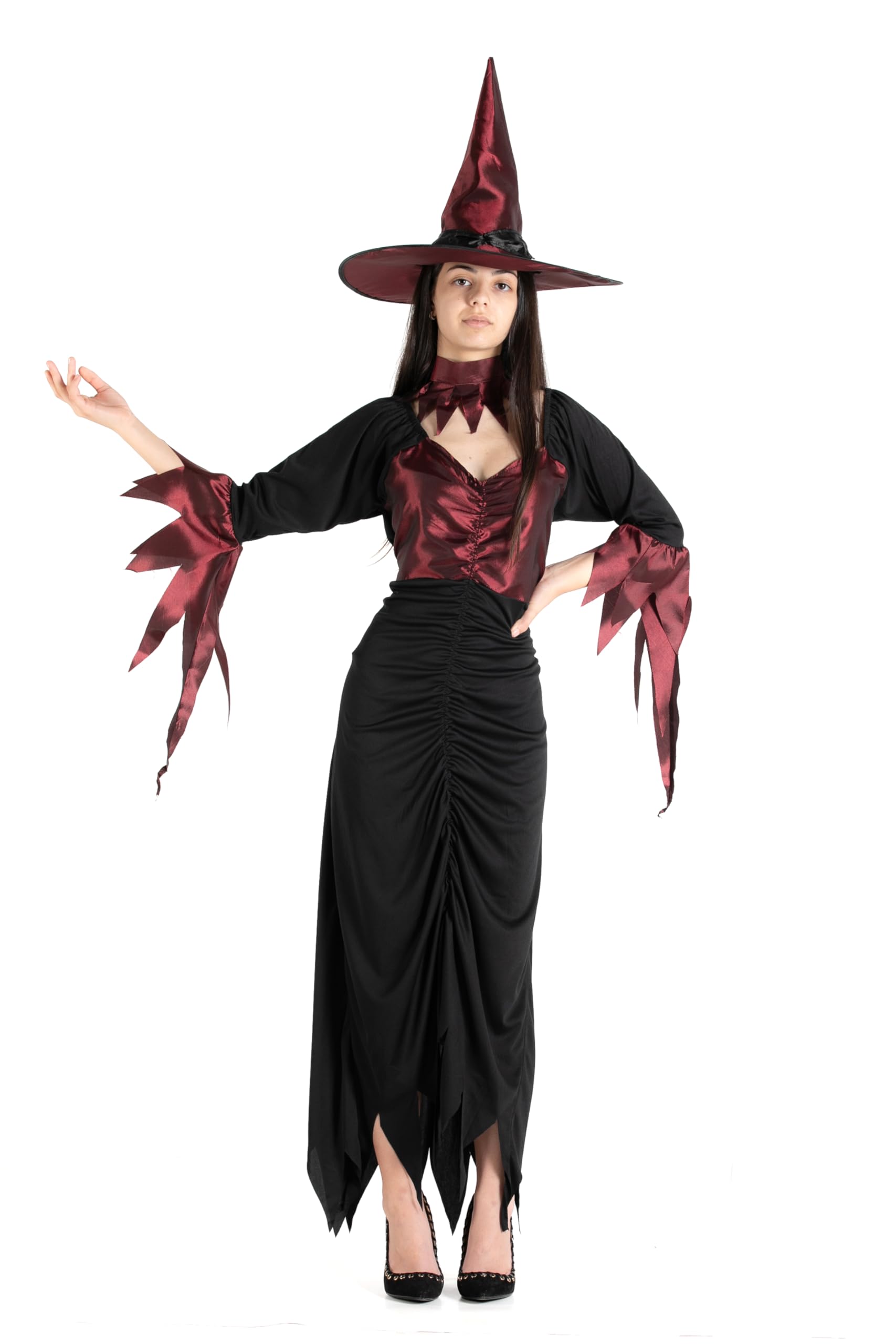 Red Witch costume disguise fancy dress girl woman (One size adult)