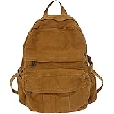 GAXOS Laptop Backpack for Women Travel Canvas Vintage Brown Aesthetic School