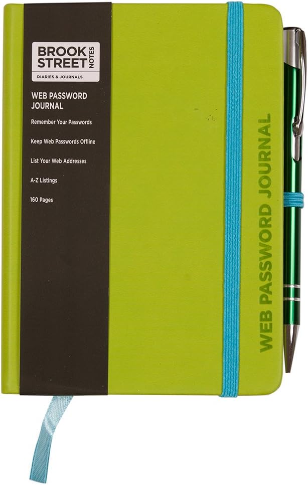 Web Password & Internet Address Notebook - Hardback A6 (Lime Green)