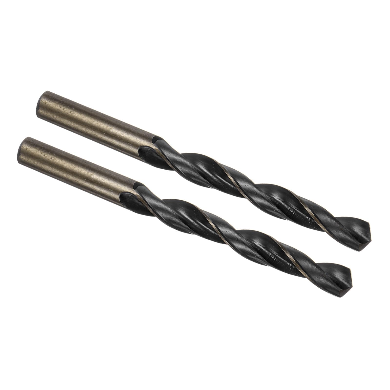 Kozelo 2PCS Twist Drill Bit - [11.5mm / 0.5"] Titanium & Nitride Coated High-Speed Steel Round Shank Jobber Bit Set Black Gold for Metal Wood Plastic Steel Use, 90mm / 3.5" Blade Length — image 1