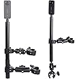 PellKing Motorcycle Mount kit for Insta360 One X5 X4 X3 X2 RS- Double Clamps Handlebar Holder with 155cm Selfie Stick for Motorcycle and Bicycle Riding Records