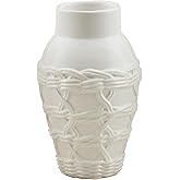 Mud Pie Woven Ceramic Vase, Sleeve, 5.5" x 3.25