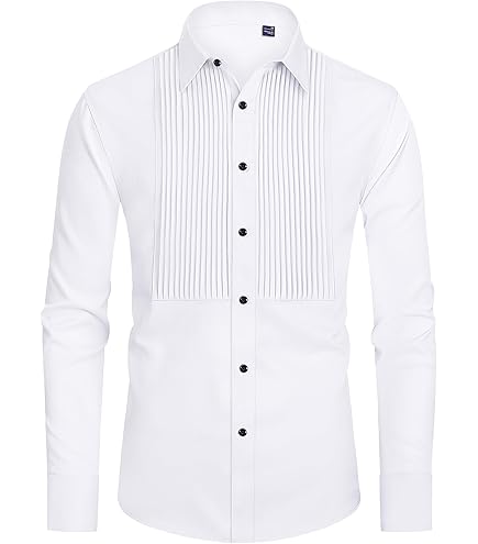 Amazon.com: OmegaTux Mens Formal Wing Collar Tuxedo Shirt, 1/4