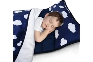 Biloban Toddler Nap Mat with Pillow and Blanket, Kids Nap Mats for Daycare, Children's Sleeping Bag Fleece 50 x 21 x 1.5 Supe
