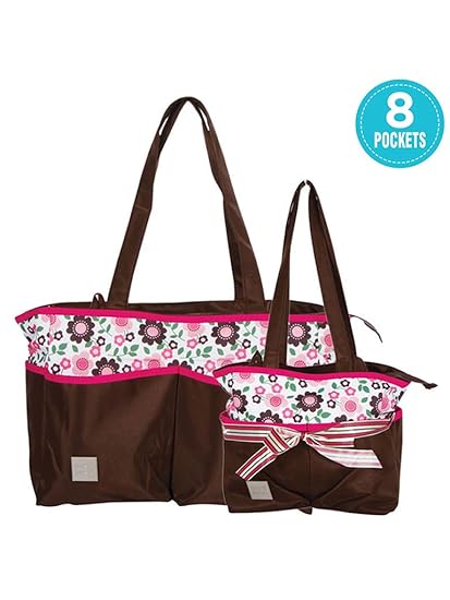 Mee Mee Baby Nursery Diaper Bag (2-Piece Diaper Bag Set, Brown)