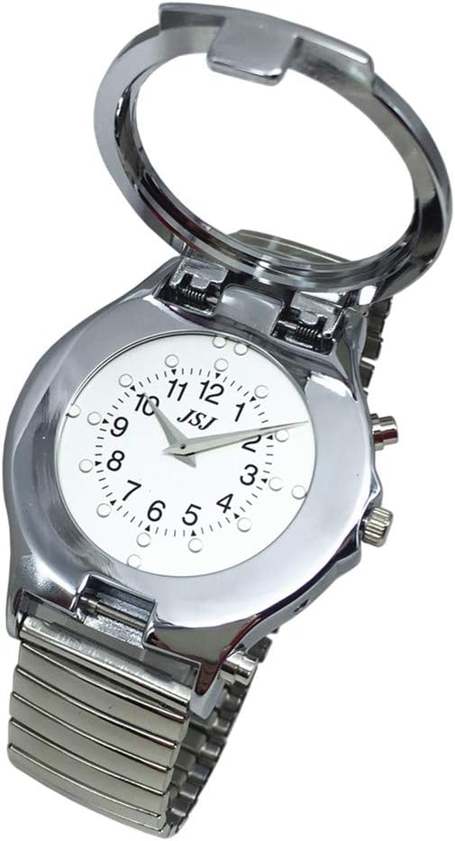 English Talking and Tactile Watch for Blind People or Visually Impaired People or Elderly, Talking Date and Time,Expanding Bracelet