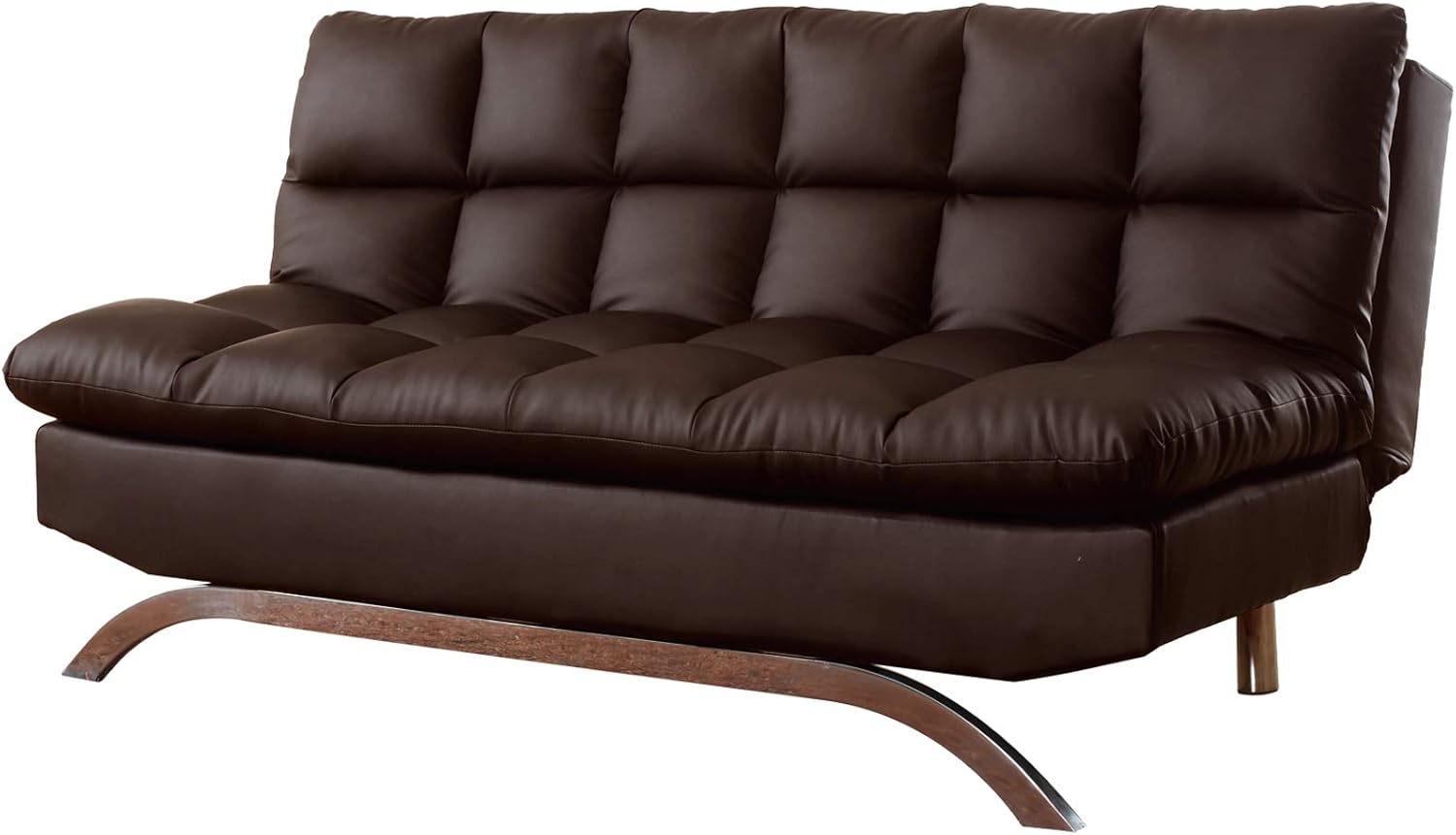 Amazon Com Benjara Benzara Comfy Convertible Futon Sofa Brown