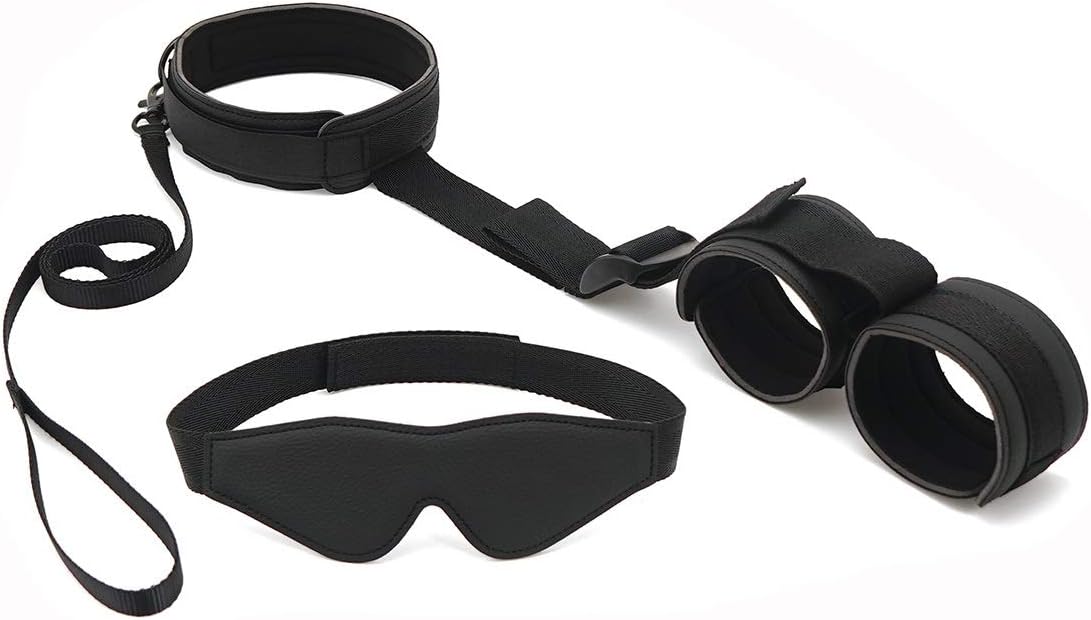 Neck Belts and Wrist Set with Strap, Black