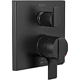 Delta Faucet Ara 17 Series 6-Setting Integrated Diverter Valve Trim Kit, Black Diverter Valve Trim Kit, Shower Trim Kit, Matte Black T27967-BL (Valve Not Included)