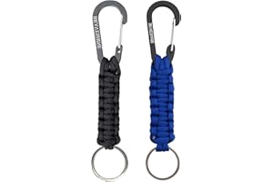 BRAVESHINE Paracord Keychain Carabiner Clip, D Ring Lanyard Hanger Stroller Hook for Water Bottle, Key, Backpacks, Men, Women