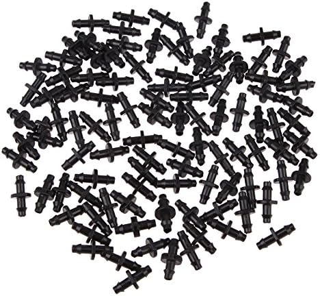 WinnerEco 50pcs Barbed Double Barb Used 4/7mm Polyethylene Tubing Garden Hose Connector