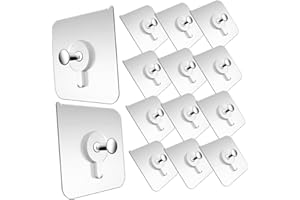 BIUDECO 30pcs No Nail Wall Hooks Strong Adhesive Picture Hangers for Heavy Duty Photo Frames and Wall
