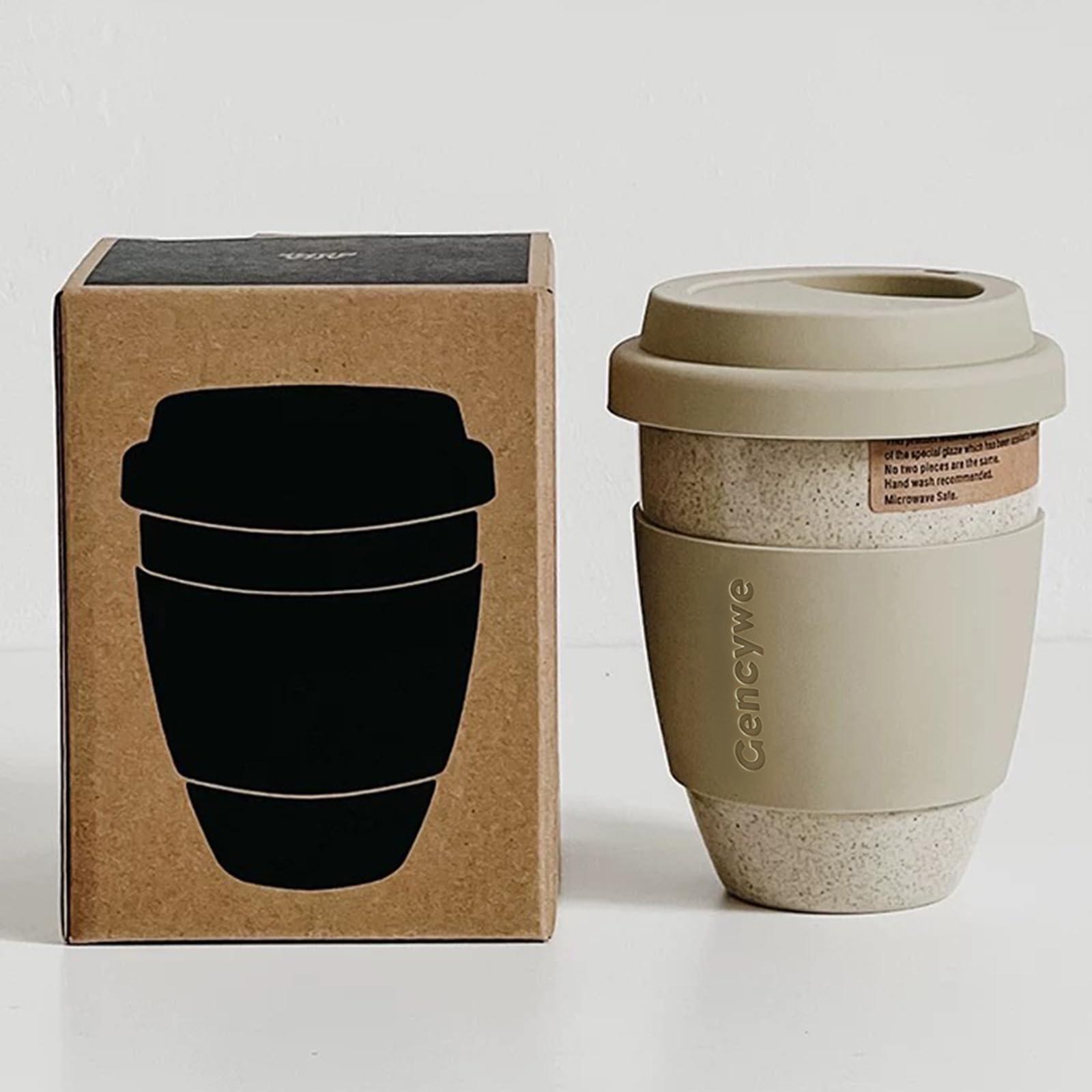 Photo 1 of 2 Pack Ceramic Travel Mugs with Silicone Lids, 15 oz Portable Coffee Mug Travel Unique To Go Mug, Reusable Coffee Cups with Non-Slip Sleeve, Cappuccino,Tea,Latte,Iced Coffee Cups, Dishwasher Safe