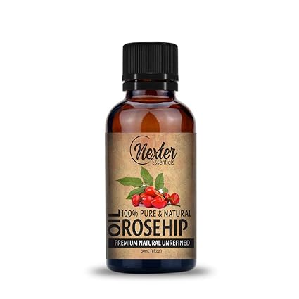 Nexter Essentials 100% Pure and Natural Therapeutic Grade Organic Cold Pressed Unrefined Rosehip Seed Oil (30 ml)