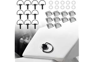 REARACE 1/4 Turn Quick Release Fasteners, 10 Pack Motorcycle Race Fasteners Quick Release D-Ring Fairing Fastener Clip (Black,19 mm)