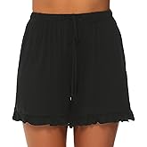 Prosoft&Hawiton Womens Cotton Pajama Shorts Comfy Sleeping Shorts Sleepwear Lounge Pj Bottoms with Drawstring & Pockets