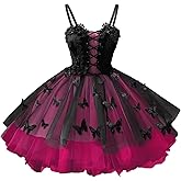 3D Butterfly Homecoming Dresses Black Tulle Short Prom Dress for Teens DAMA Cocktail Party Gowns