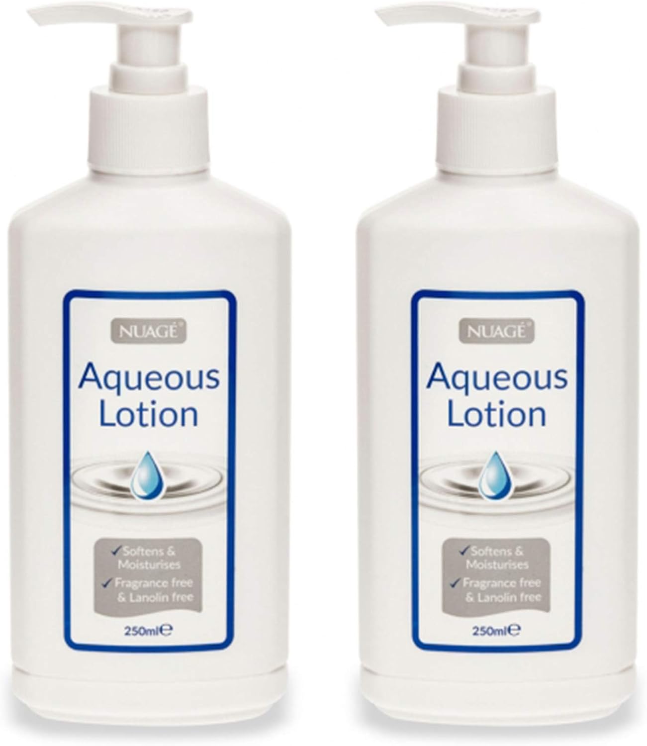 2 x Nuage Moisturising Aqueous Cream Lotion Pump Dispenser 250ml Amazon.co.uk Beauty