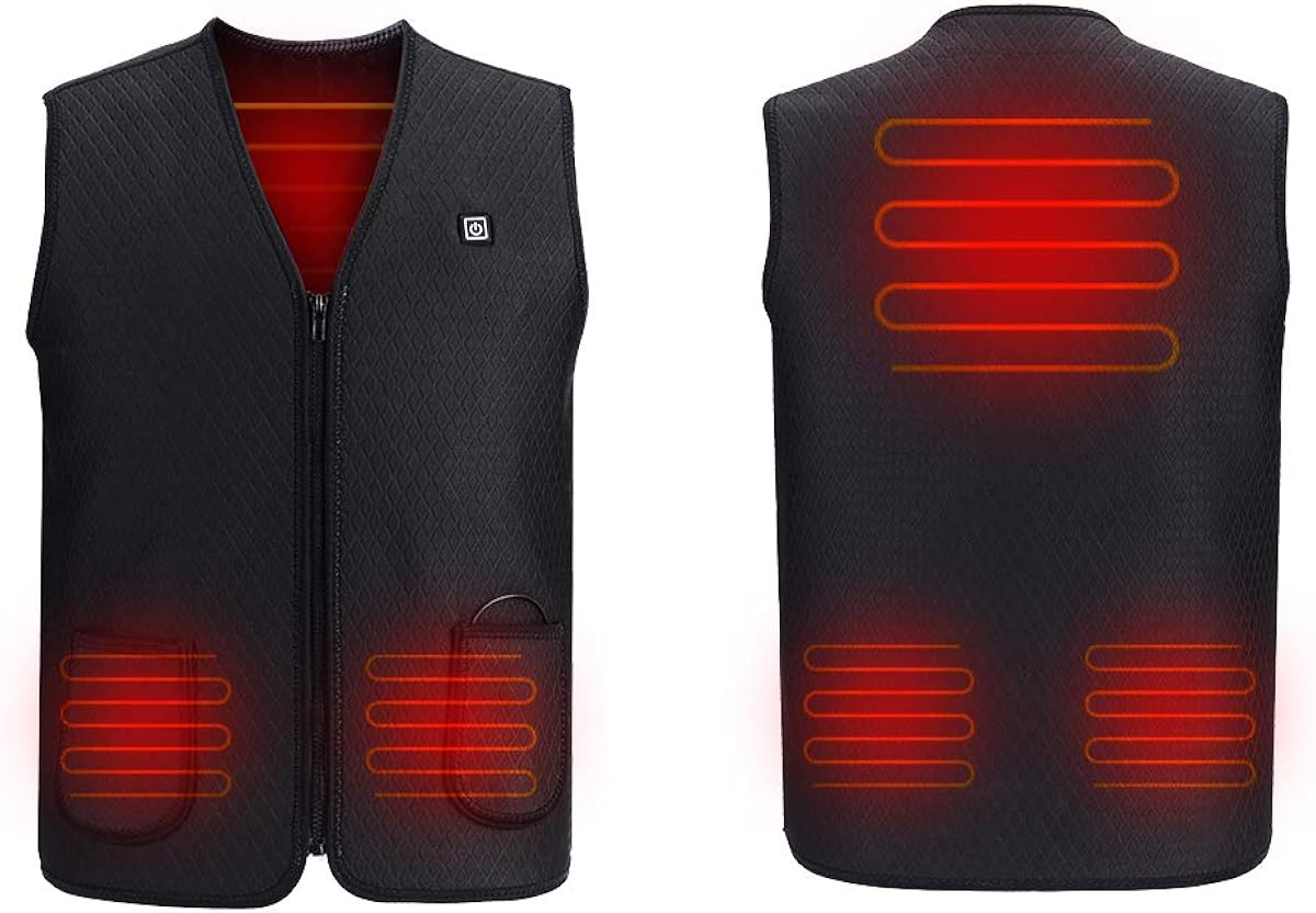 Electric Heated Vest USB Charging Gilet 5 Heating Zone Body Warmer