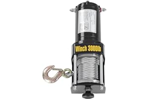 Electric Winch Kit 24V with Remote Control Steel Cable 3000lbs Capacity for ATV UTV Accessories