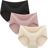 POPKOK Womens Underwear Seamless Stretch No Show Invisible Lightweight Hipster Panties 3-Pack