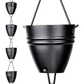 Rain Chains for Gutters, 8.5 Ft Black Aluminum Twin Stripe Downspout Chain