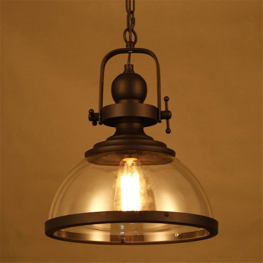 Pendant light Simple country glass chandelier retro industrial living rough study the living room tea shop desk lamp