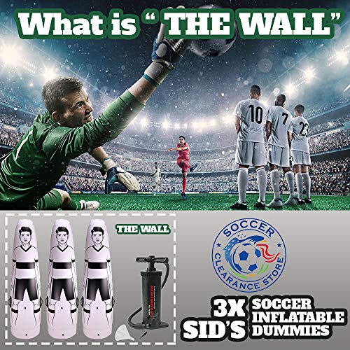 Soccer Wall 3 Soccer Inflatable Dummies SID with Pump Goalkeeper