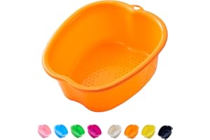 AXLOFO® Foot Soaking Bath Basin, Large Plastic Foot Soaking Tub, Foot Massage Foot Bath Bucket, Great for Getting the Dead/Old Skin Off Your Feet (orangebasin)