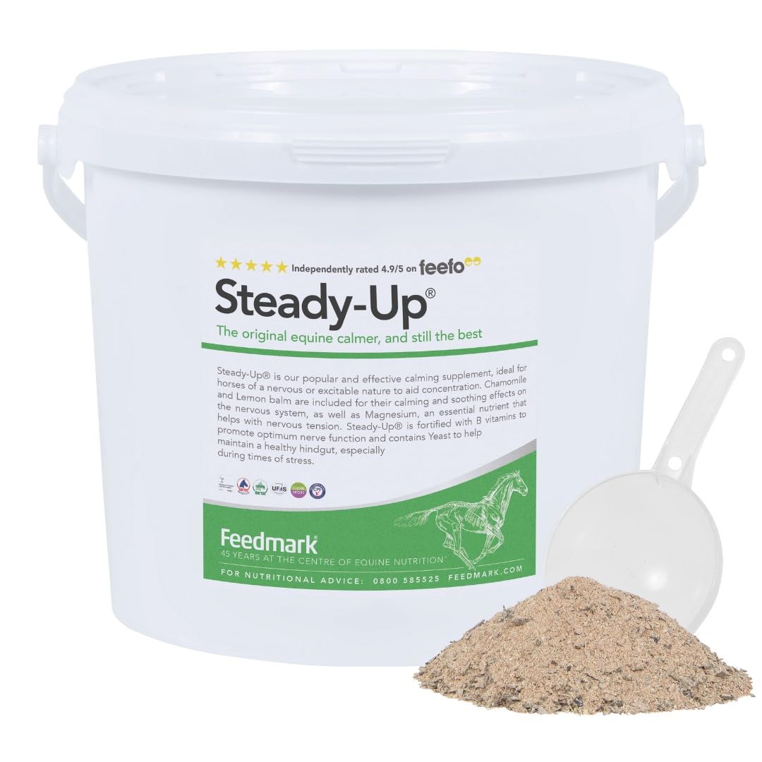 FEEDMARK STEADY-UP® | Premium Horse Calming Supplement Designed For Horses With A Nervous Or Excitable Nature | 35 Days Supply | 2.0kg | 100% British Made | UFAS & BETA NOPS Accredited