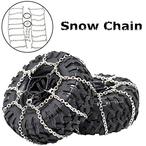 2Pcs Metal Snow Anti-Slip Tires Metal Steel Chain For 1/10 RC Rock Crawler Traxxas TRX-4 TRX4 Axial SCX10 90046