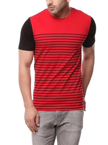 half red half black jeans