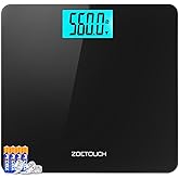 ZOETOUCH 560lbs Bathroom Scale for Body Weight Over 500 lbs, Accurate Digital Weighing Machine with Wide Platform 12.2" x 12.9", Large Backlit LCD Display,High Capacity for Heavy Duty Seniors