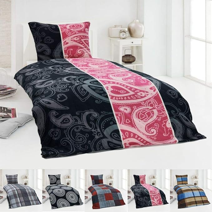 Dreamhome Warme Winter Microfaser Thermo Fleece Bettwäsche 135x200 155x220 200x200 Moderne